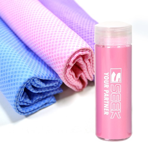 SEEK 프리미엄 엠보싱 습식 대형 PVC 스포츠타올 핑크
