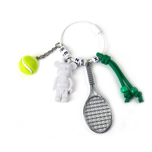 B Senex 테니스 브릭베어 키링 (열쇠고리) 흰색 (10)